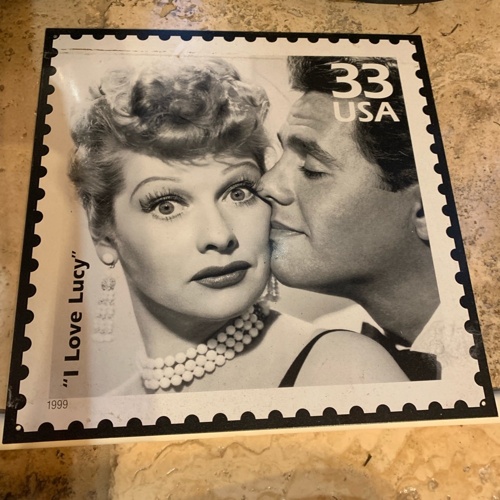 I love Lucy metal wall art.